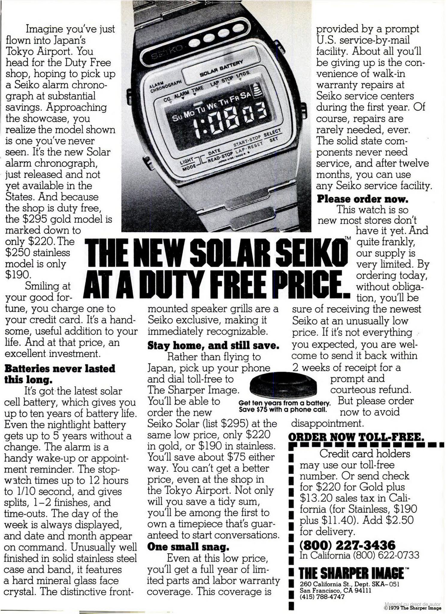 Seiko Solar A156 Advertisement